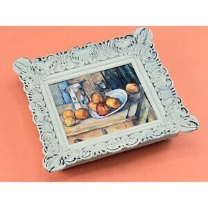 Still Life Fruit by Paul Cézanne - Mini Antique Canvas Painting Framed Artwork